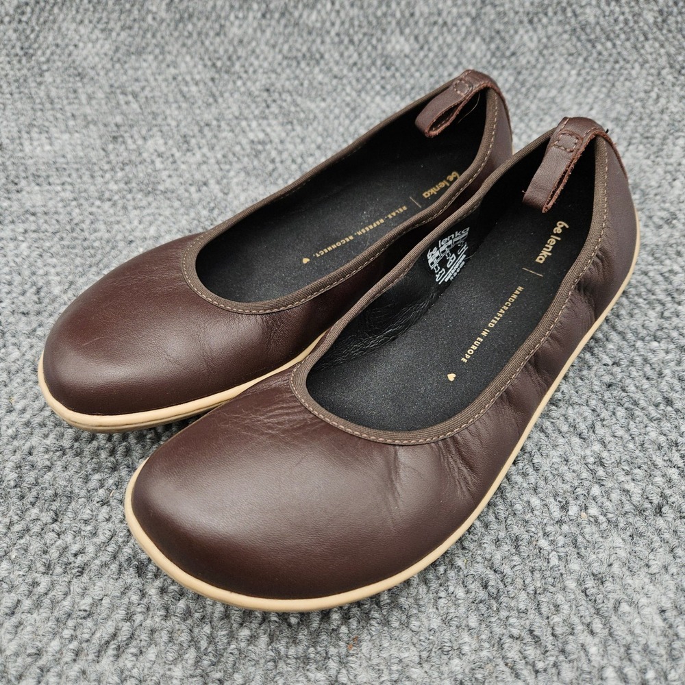 Be Lenka Women's 7 Brown Leather Ballet Flats Barefoot Minimalist Zero Drop Shoe